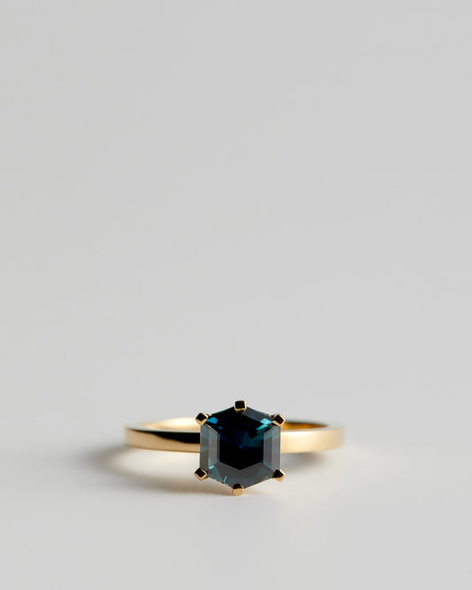 Solitaire - 6 Claw Hexagonal - Australian Sapphire (Sol 11)