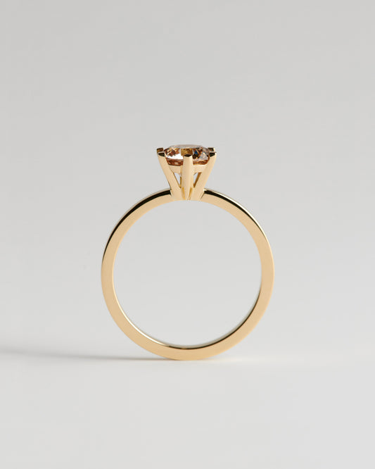 Solitaire - 6 Claw Round - Champagne Diamond