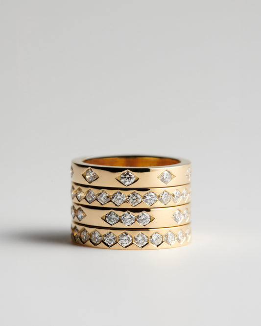Triple Trap Ring - White Diamonds