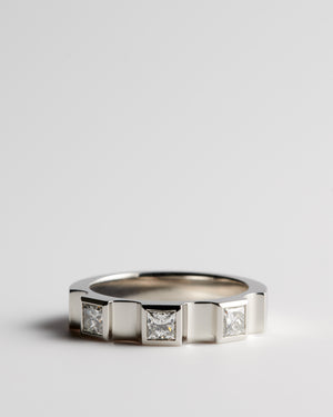 Large Window Ring - Platinum | White Diamonds