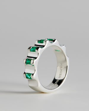 Parmentier Ring - Sterling Silver | Emeralds