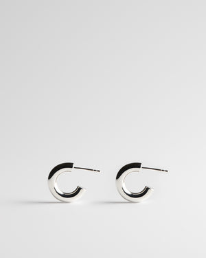 Signal Hoop Earrings - Sterling Silver