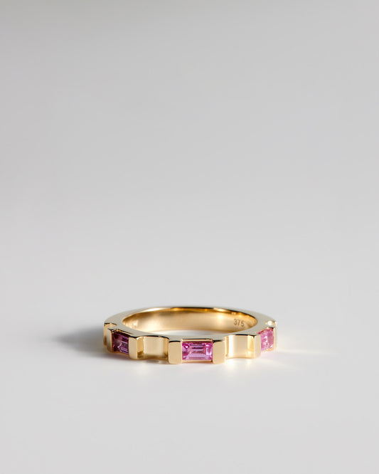 Bridge Ring - Pink Sapphires