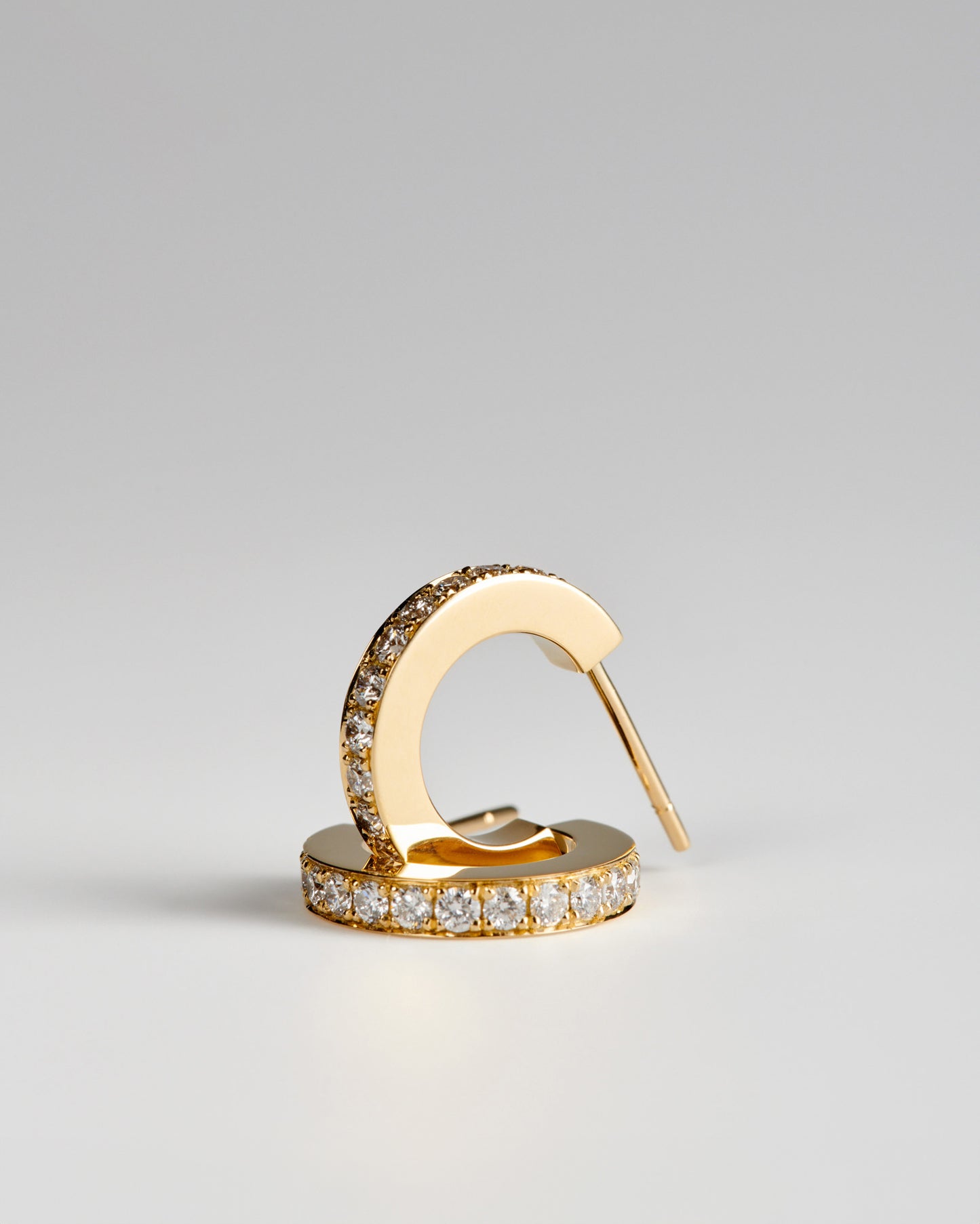 Joan Pavé Hoop Earrings - White Diamonds