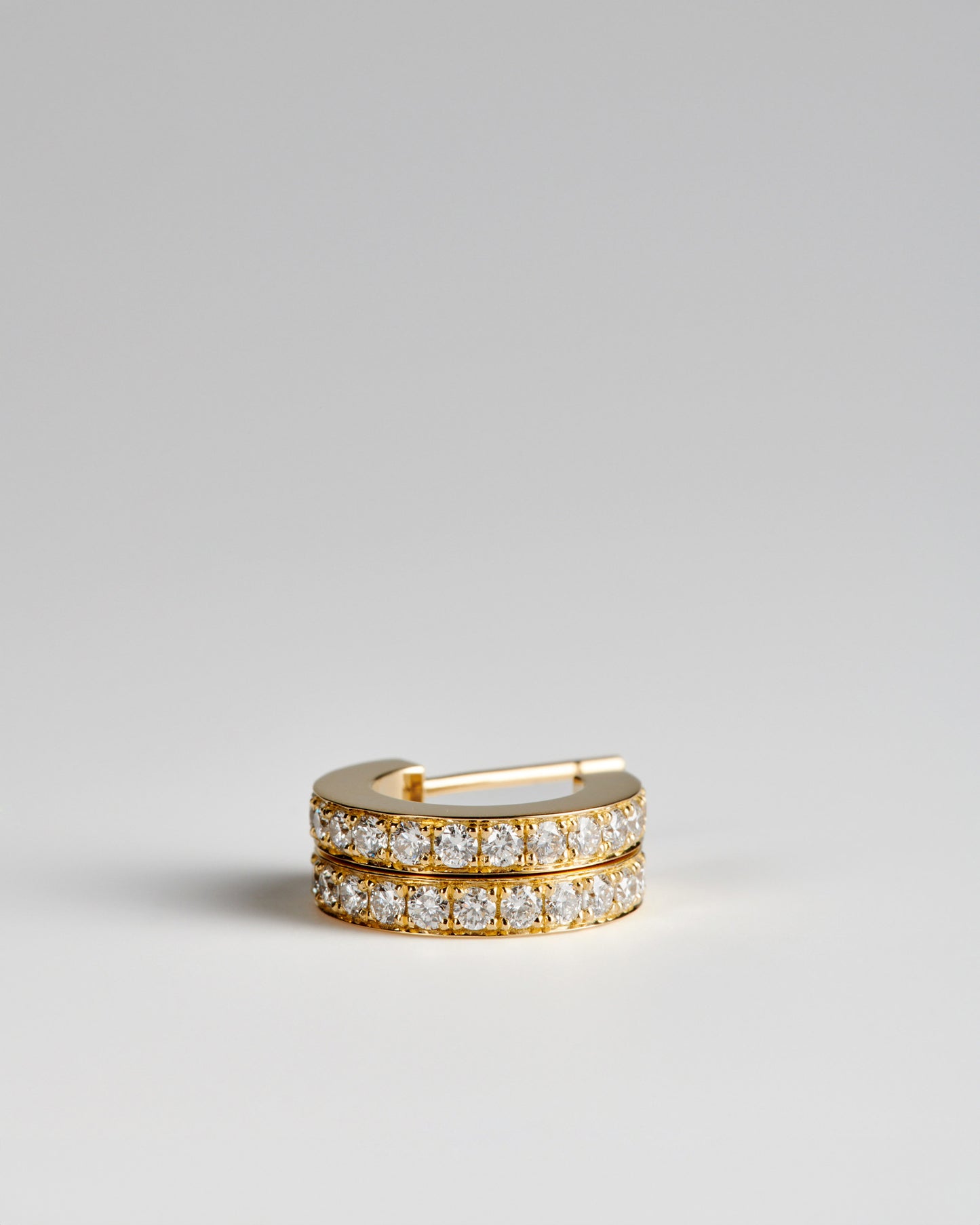 Joan Pavé Hoop Earrings - White Diamonds