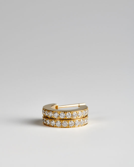 Joan Pavé Hoop Earrings - White Diamonds