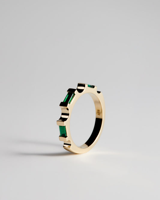 Bridge Ring - Emeralds