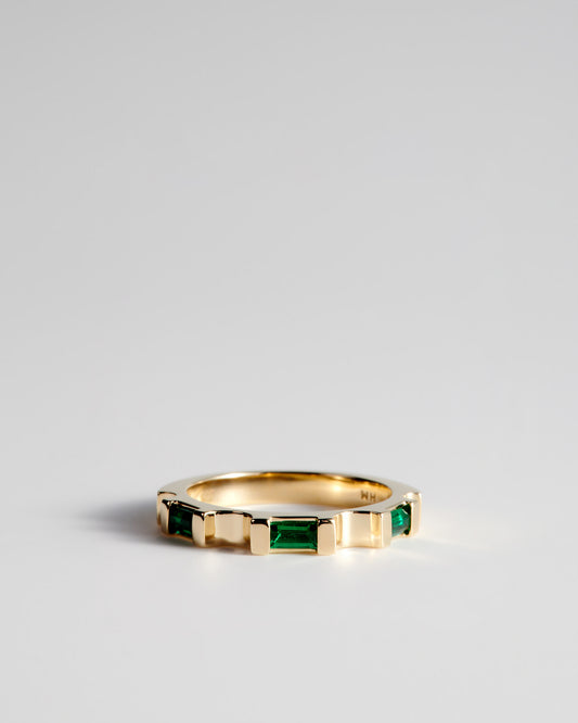 Bridge Ring - Emeralds