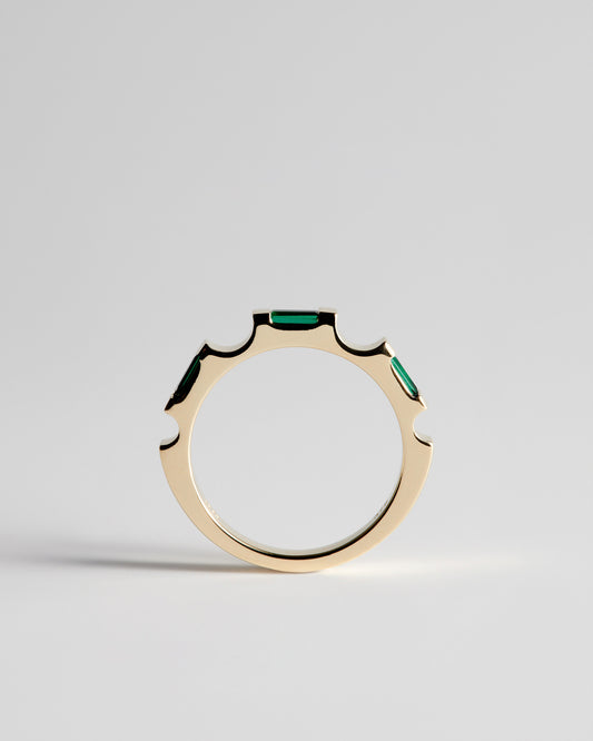 Bridge Ring - Emeralds