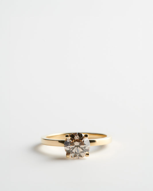 Solitaire - 4 Claw Round - Champagne Diamond (Sol 22)