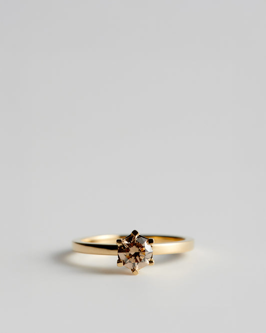 Solitaire - 6 Claw Octagonal - Champagne Diamond (Sol 13)