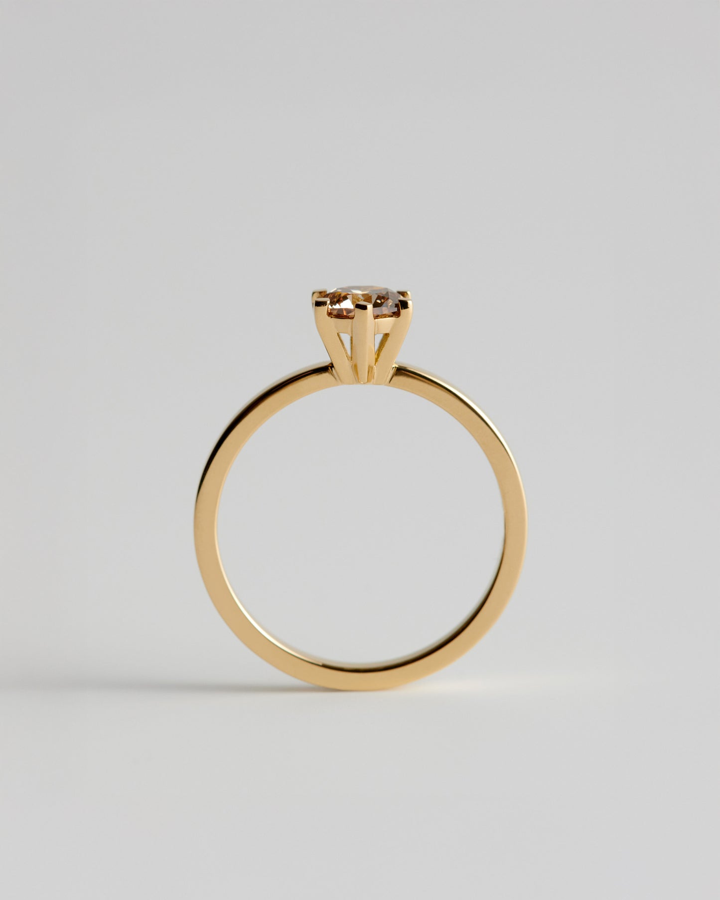 Solitaire - 6 Claw Octagonal - Champagne Diamond (Sol 13)