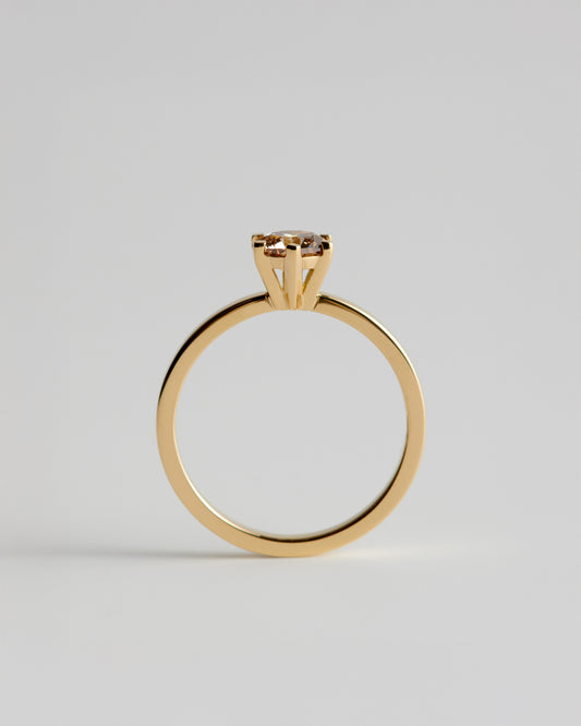 Solitaire - 6 Claw Octagonal - Champagne Diamond (Sol 13)