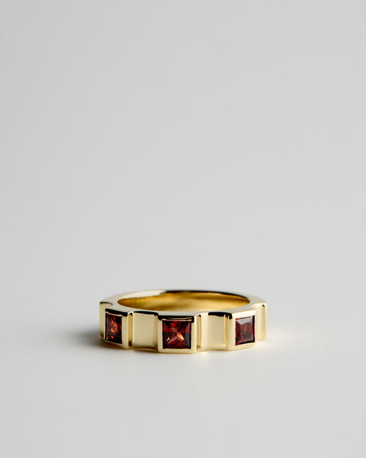 Window Ring - Almandine Garnets