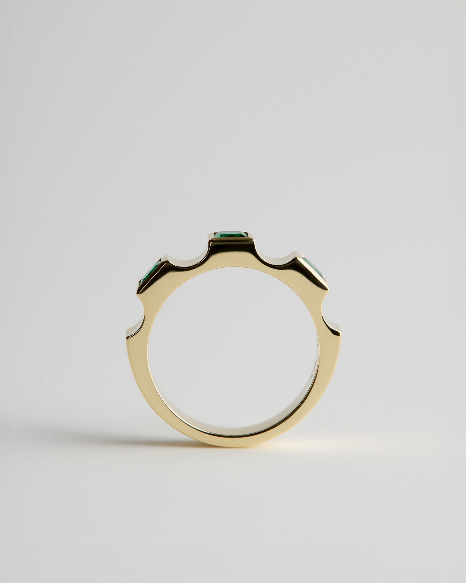 Large Window Ring - Emeralds