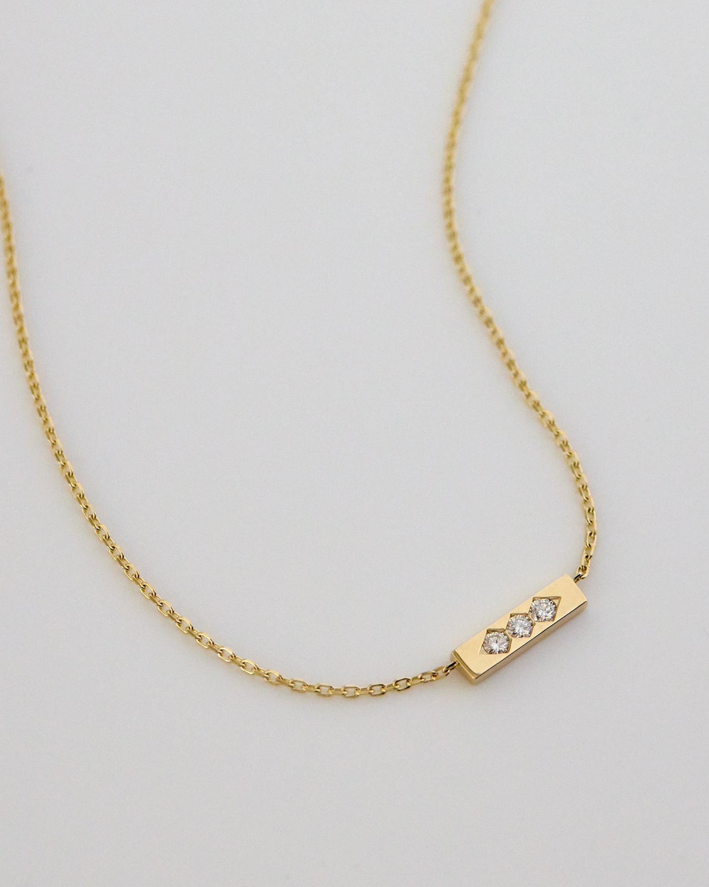 Trap Bar Necklace - White Diamonds