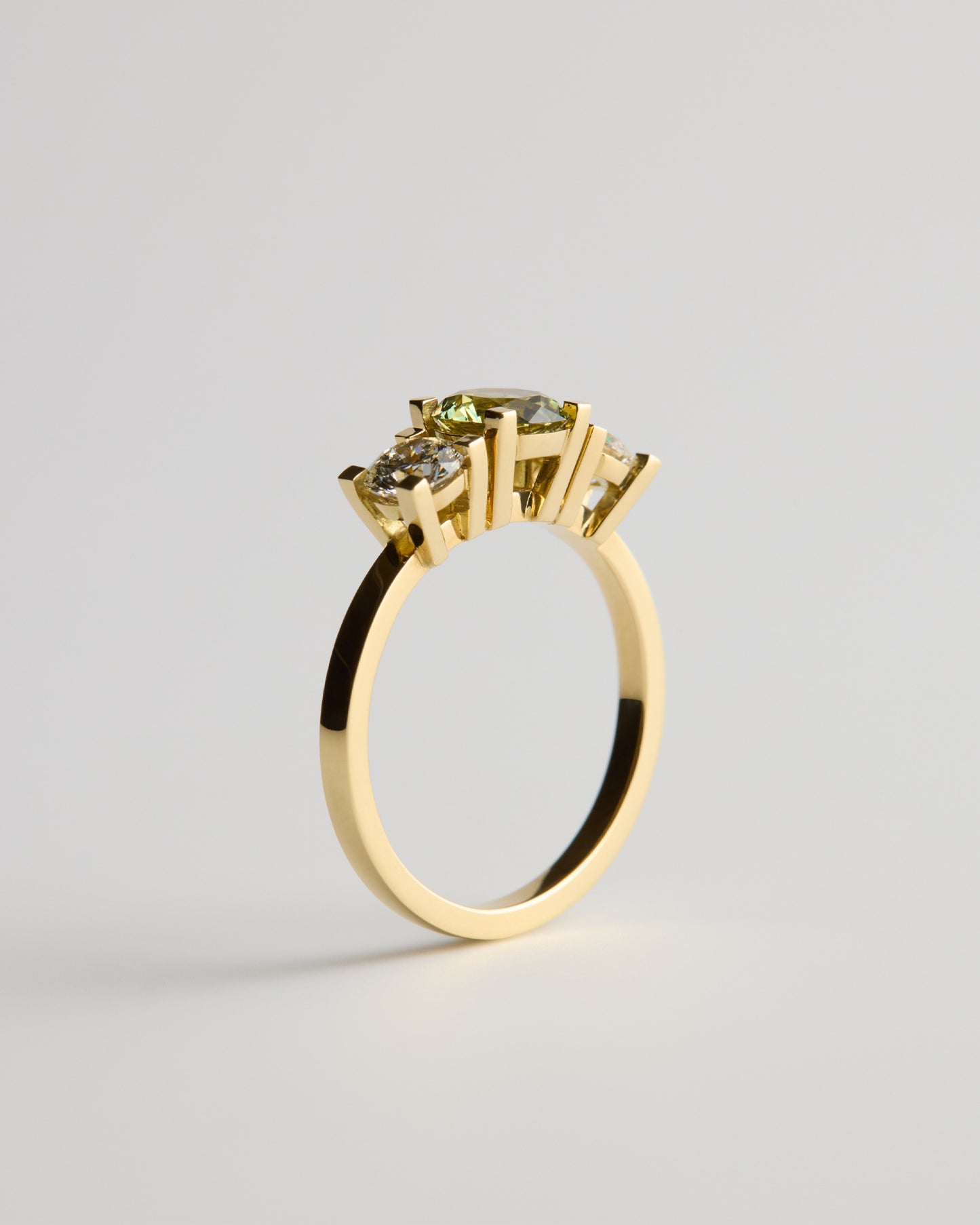 Triple Solitaire - Round Sapphire & White Diamond (Sol 38)