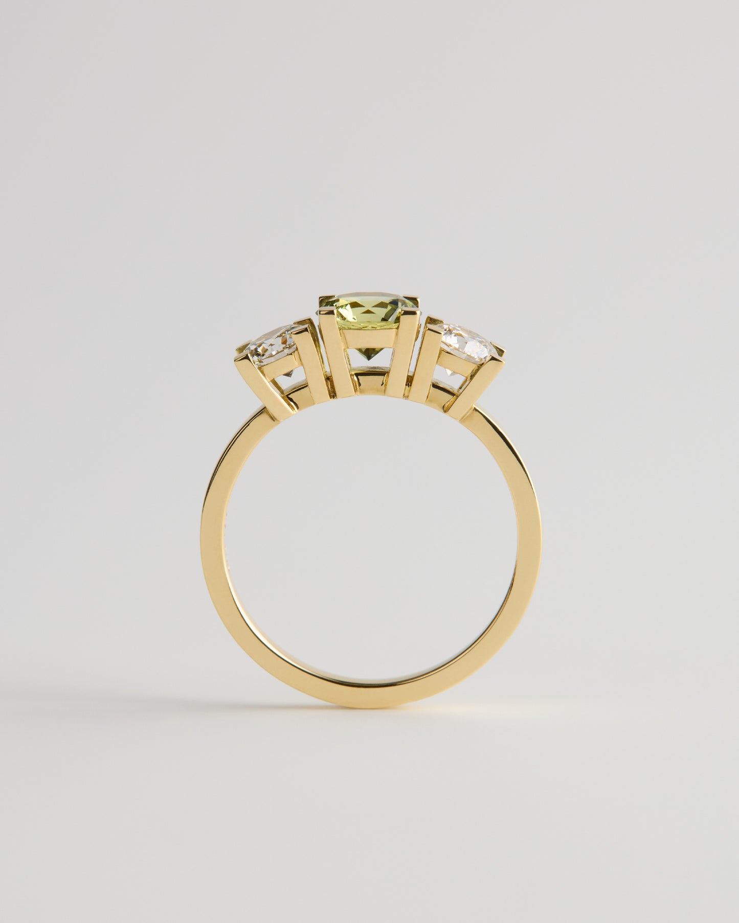 Triple Solitaire - Round Sapphire & White Diamond (Sol 38)