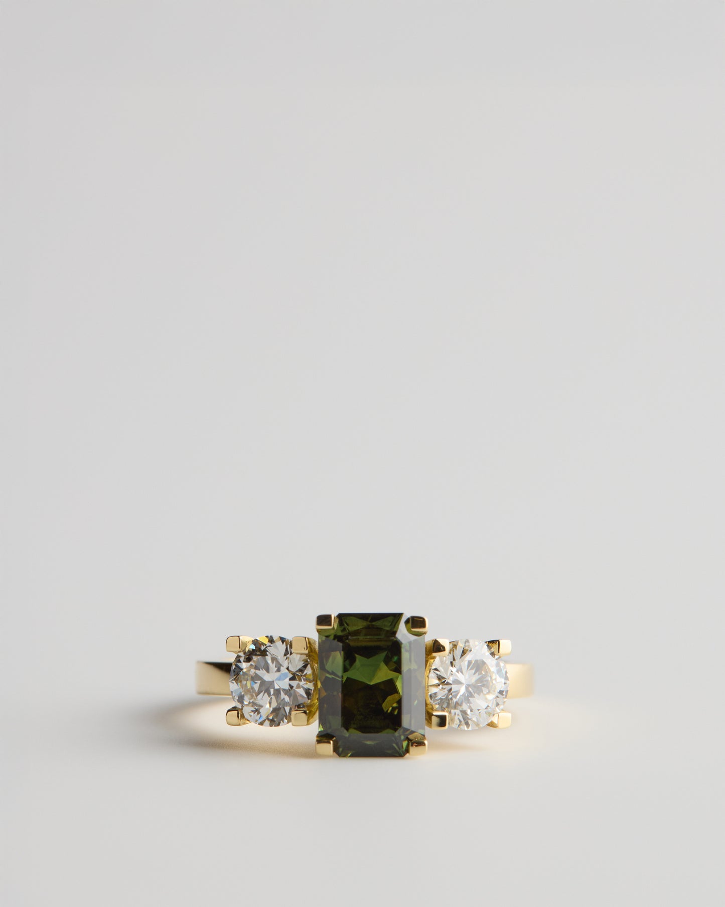 Triple Solitaire - Parti Sapphire N/S & White Diamond