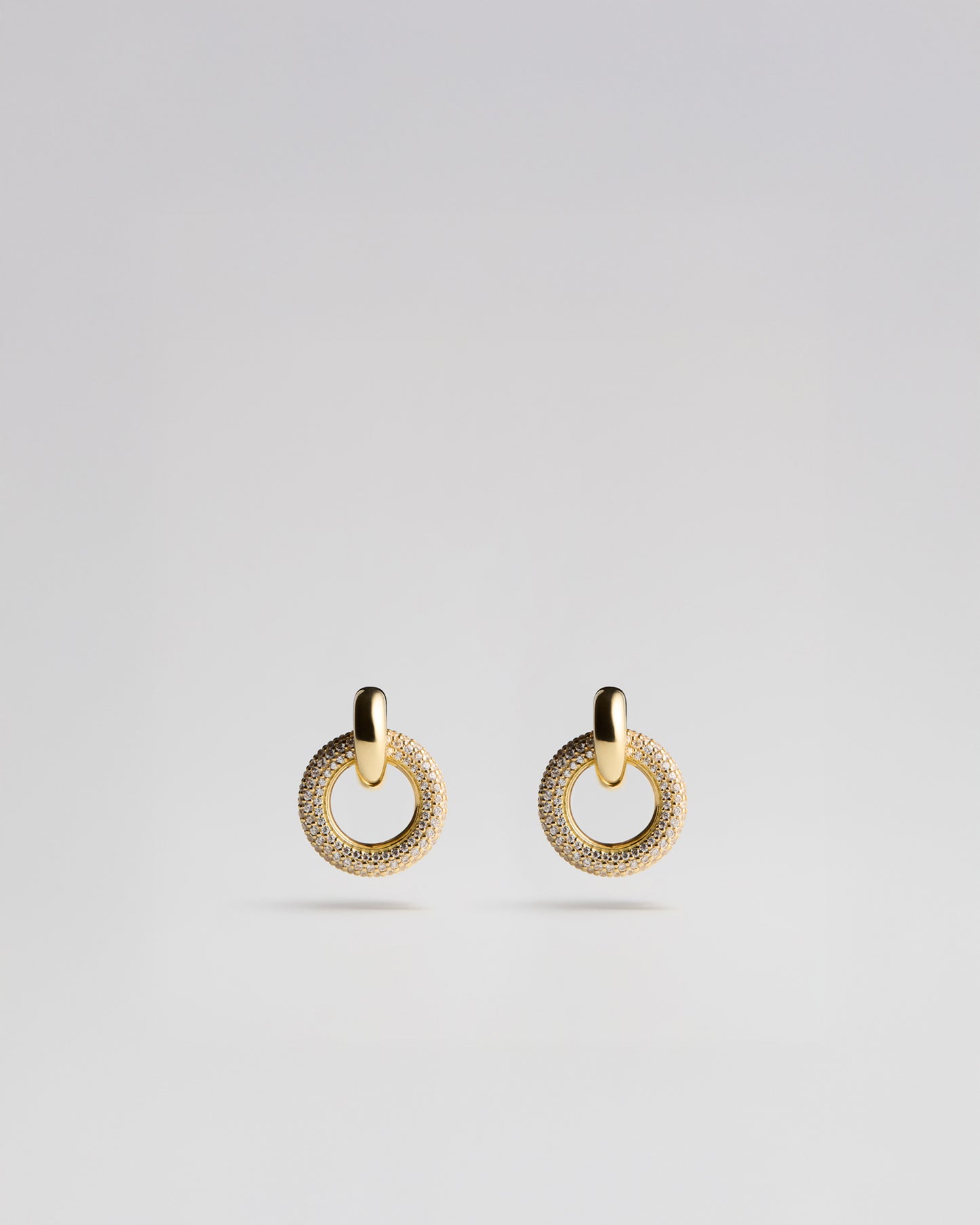 Fine Double Signal Earrings - White Diamonds