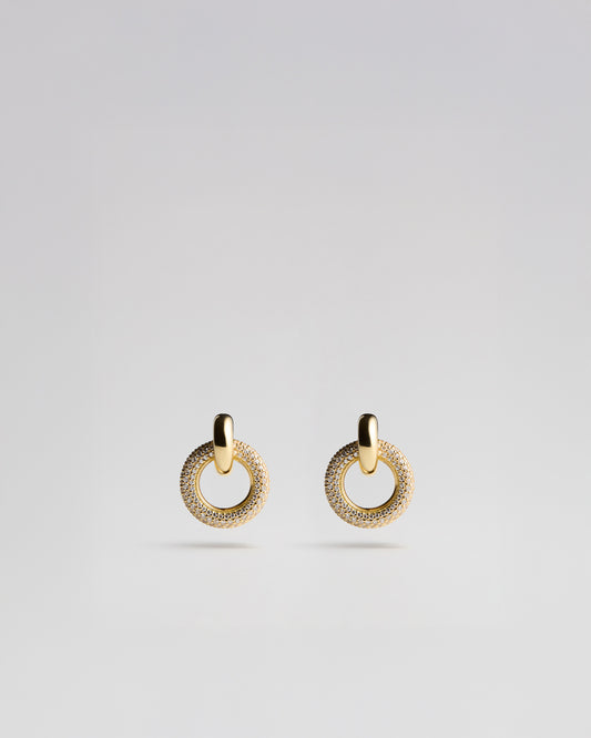 Fine Double Signal Earrings - White Diamonds