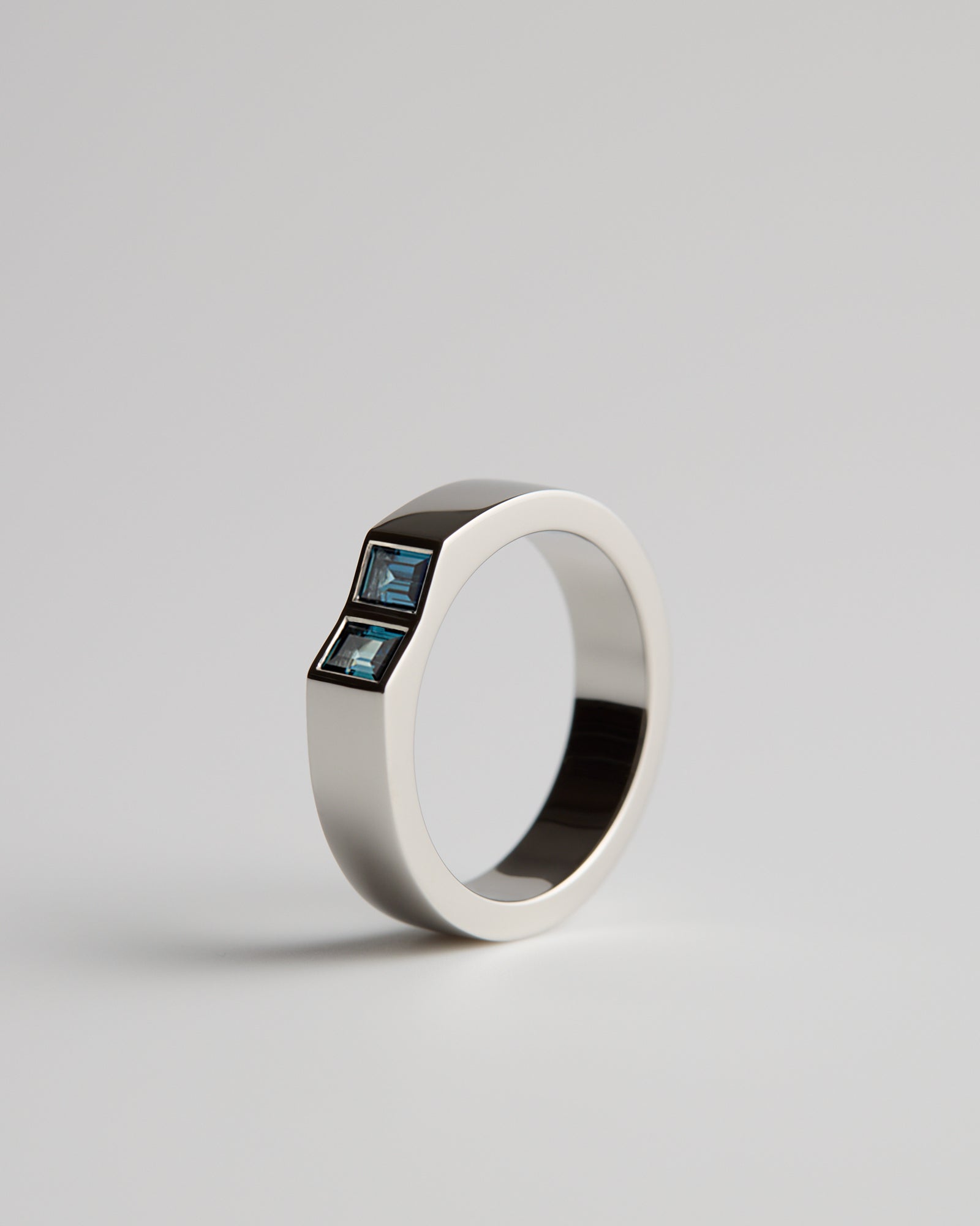 Steel Blue Sapphires - Platinum