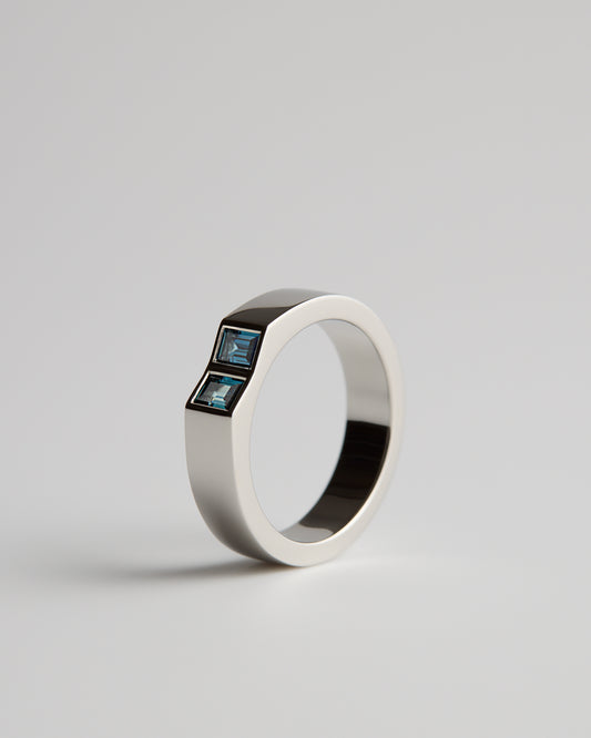Steel Blue Sapphires - Platinum