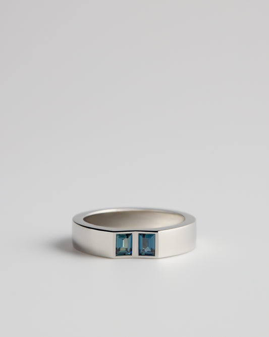 Steel Blue Sapphires - Platinum