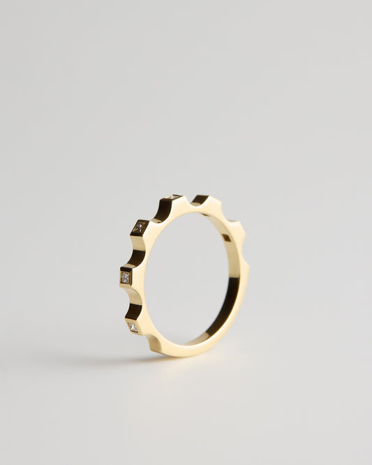 Fine Window Ring - White Diamonds