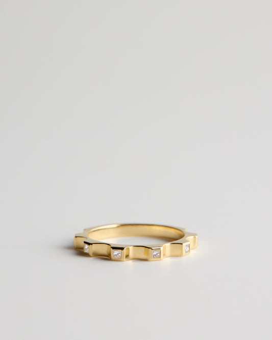 Fine Window Ring - White Diamonds