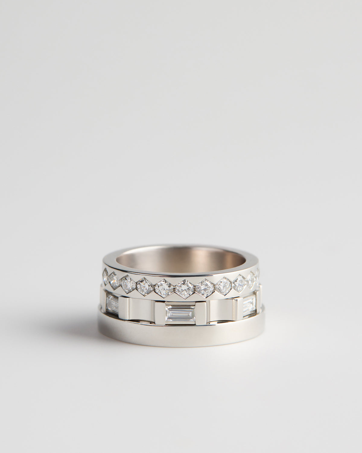 Bridge Ring - White Diamonds