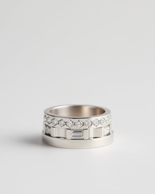 Bridge Ring - White Diamonds