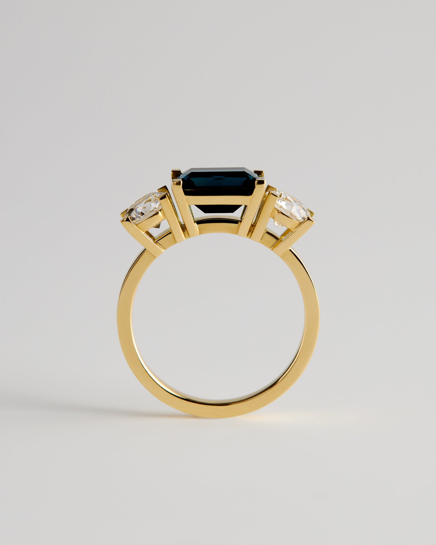 Triple Solitaire - Emerald Sapphire E/W & White Diamond (Sol 47)