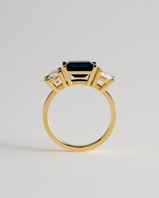 Triple Solitaire - Emerald Sapphire E/W & White Diamond (Sol 47)