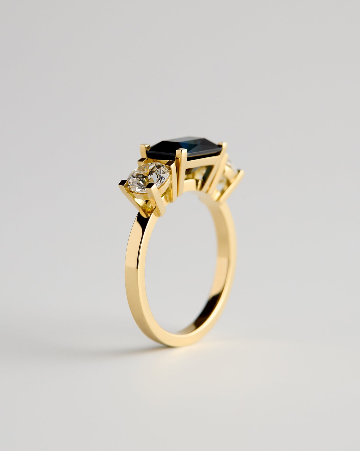 Triple Solitaire - Emerald Sapphire E/W & White Diamond (Sol 47)
