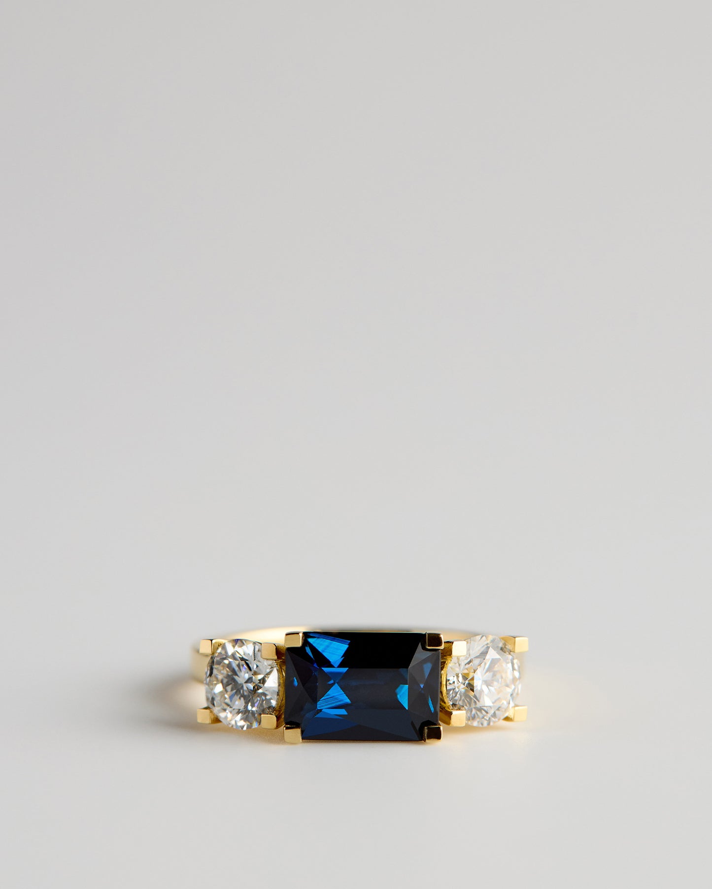 Triple Solitaire - Emerald Sapphire E/W & White Diamond (Sol 47)