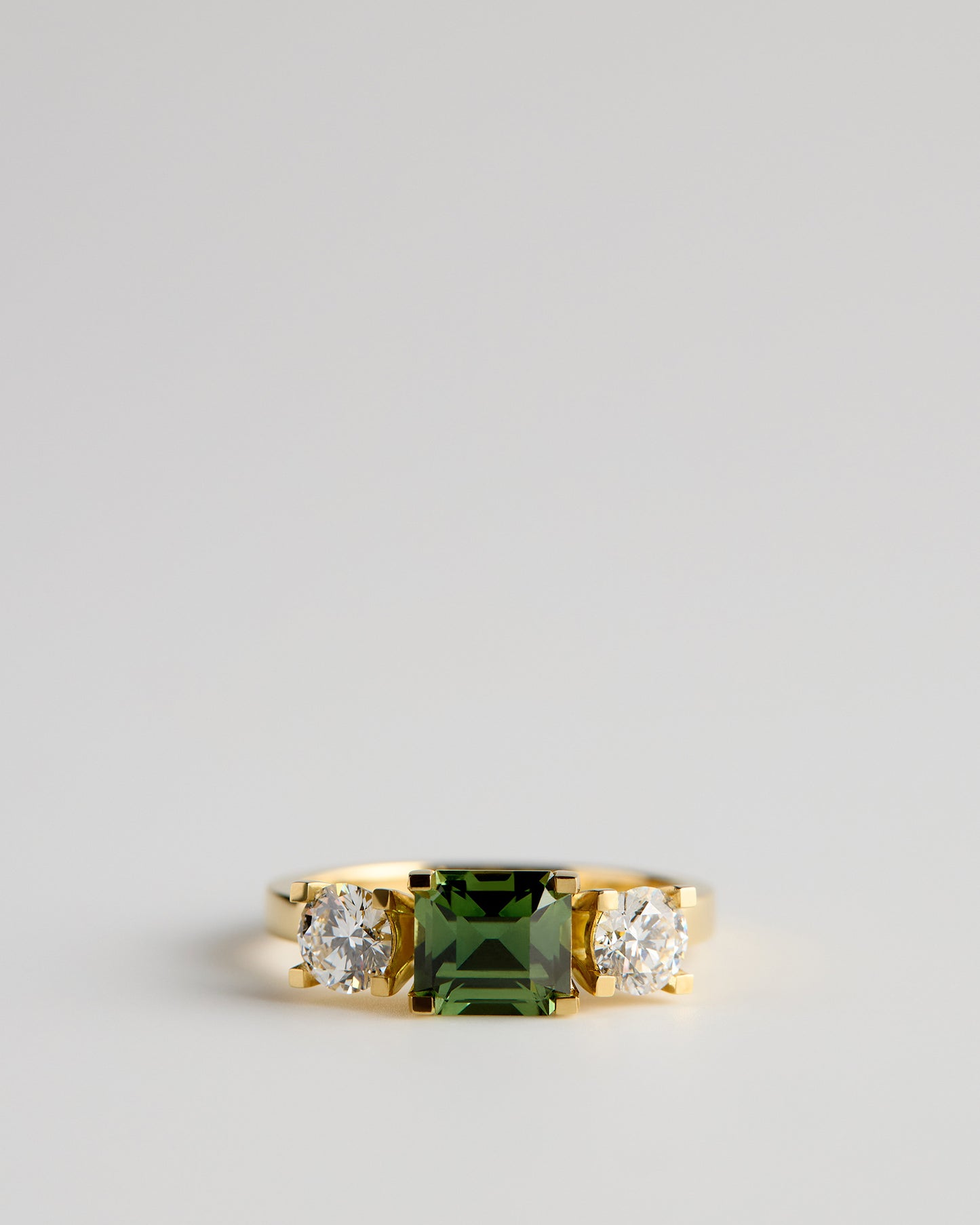 Triple Solitaire - Emerald Sapphire E/W & White Diamonds (Sol 49)