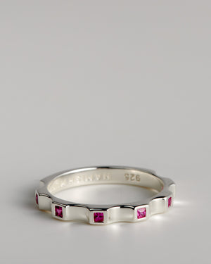 Small Window Ring - Sterling Silver | Rubies