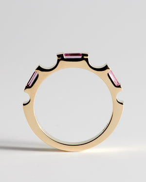 Bridge Ring - Pink Sapphires