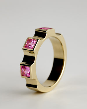 Large Window Ring - Pink Sapphires