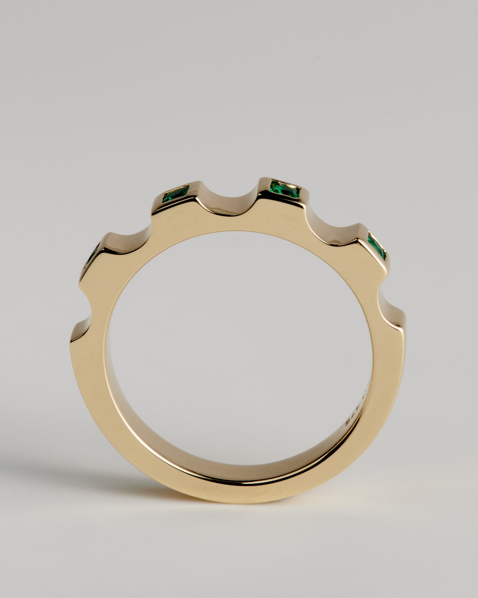 Medium Window Ring - Emeralds