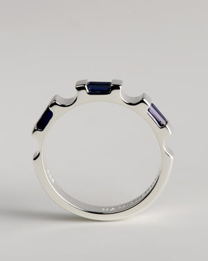 Bridge Ring - Sterling Silver | Blue Sapphires